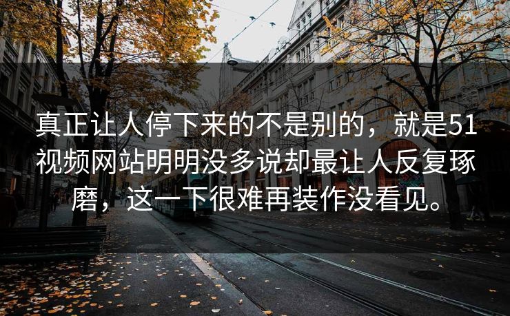 真正让人停下来的不是别的，就是51视频网站明明没多说却最让人反复琢磨，这一下很难再装作没看见。