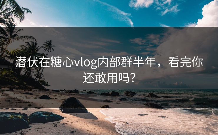 潜伏在<strong>糖心vlog</strong>内部群半年，看完你还敢用吗？