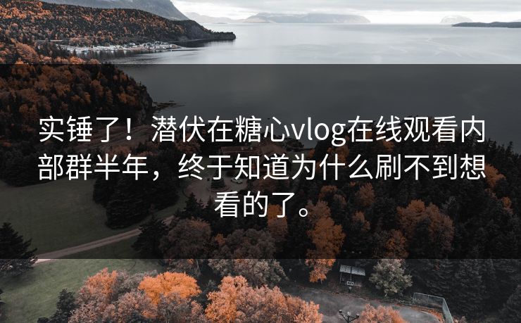 实锤了！潜伏在<strong>糖心vlog</strong>在线观看内部群半年，终于知道为什么刷不到想看的了。