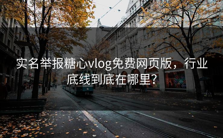 实名举报糖心vlog免费网页版，行业底线到底在哪里？