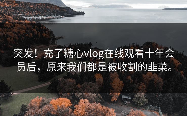 突发！充了糖心vlog在线观看十年会员后，原来我们都是被收割的韭菜。