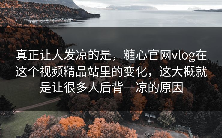 真正让人发凉的是，糖心官网vlog在这个视频精品站里的变化，这大概就是让很多人后背一凉的原因