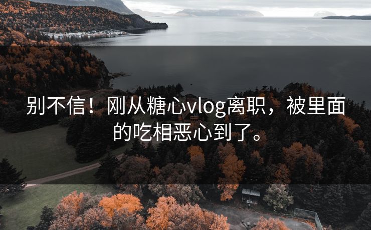 别不信！刚从糖心vlog离职，被里面的吃相恶心到了。